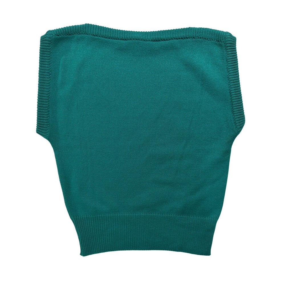 James Kenrob by Dalton Vintage Teal Green Cable Knit Sleeveless Shell Top Sz 10